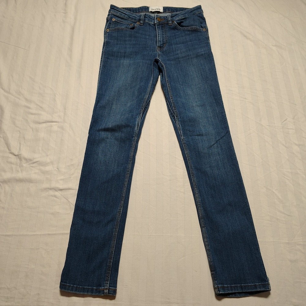 DUER Jeans Women 27x32 Blue Mid RIse Slim Straight Stretch Denim Performance